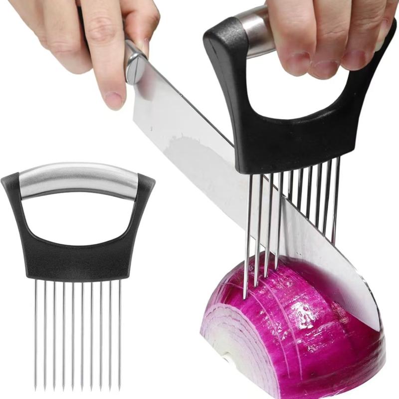 Onion Holder Slicer - Paslanmaz Çelik Soğan Kesici Tutucu Gıda
