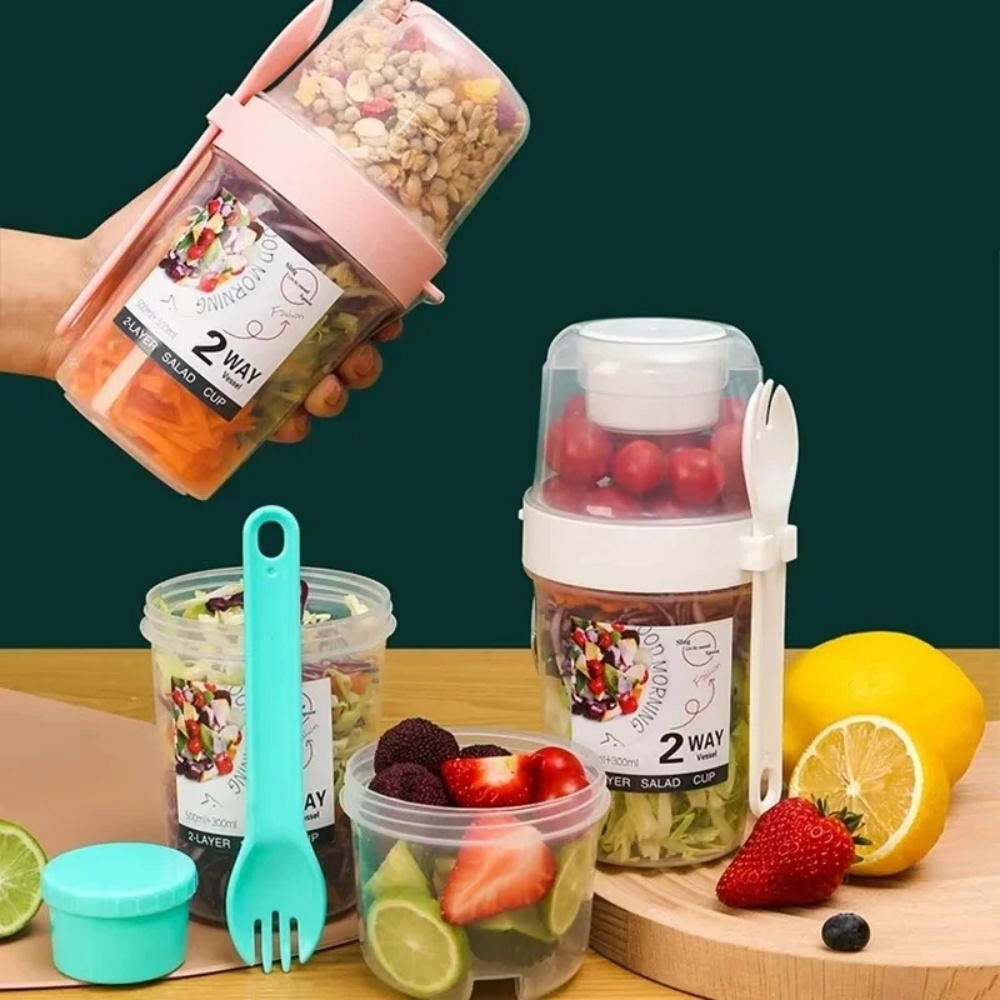 Meal Prep Oatmeal Jars - Taşınabilir Salata Kabı Kahvaltı Kabı Yiyecek