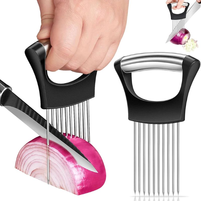 Onion Holder Slicer - Paslanmaz Çelik Soğan Kesici Tutucu, Yiyecek