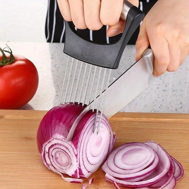 Onion Holder Slicer - 1 adet çelik soğan iğnesi kesme