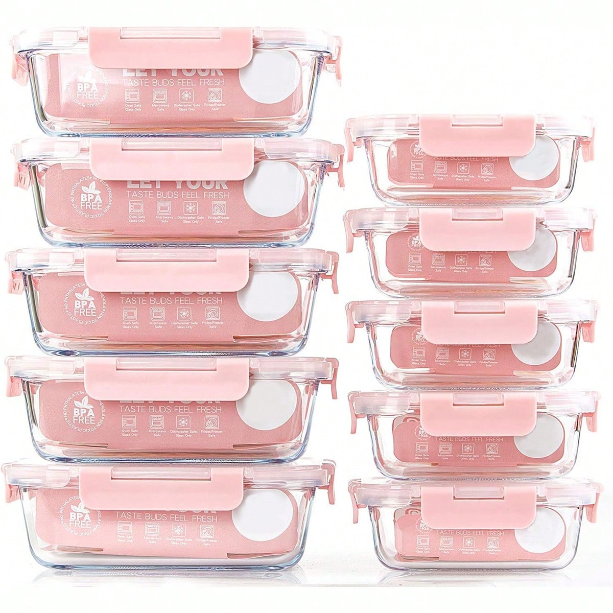 Meal Prep Dinners - 10'lu Paket Cam Yemek Hazırlık Kapları,