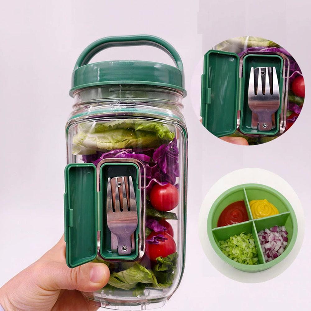 Taşınabilir Salata Kabı, Çatal - Meal Prep Jar Salad incelemesi ve fiyatı