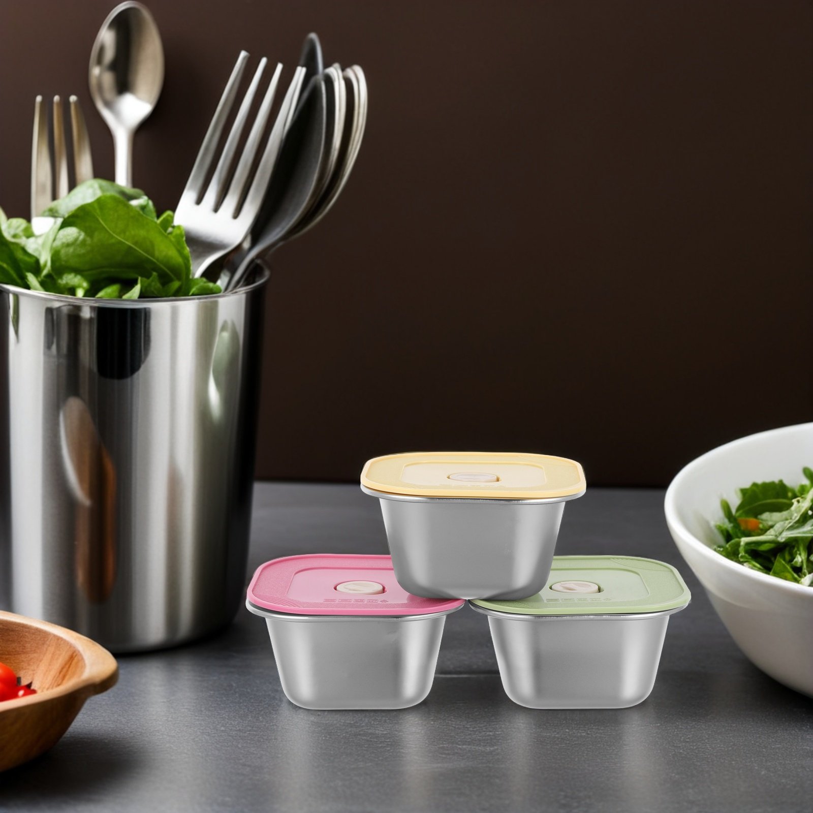 3 Adet Paslanmaz Çelik Atıştır - Meal Prep Jar Salad incelemesi ve fiyatı