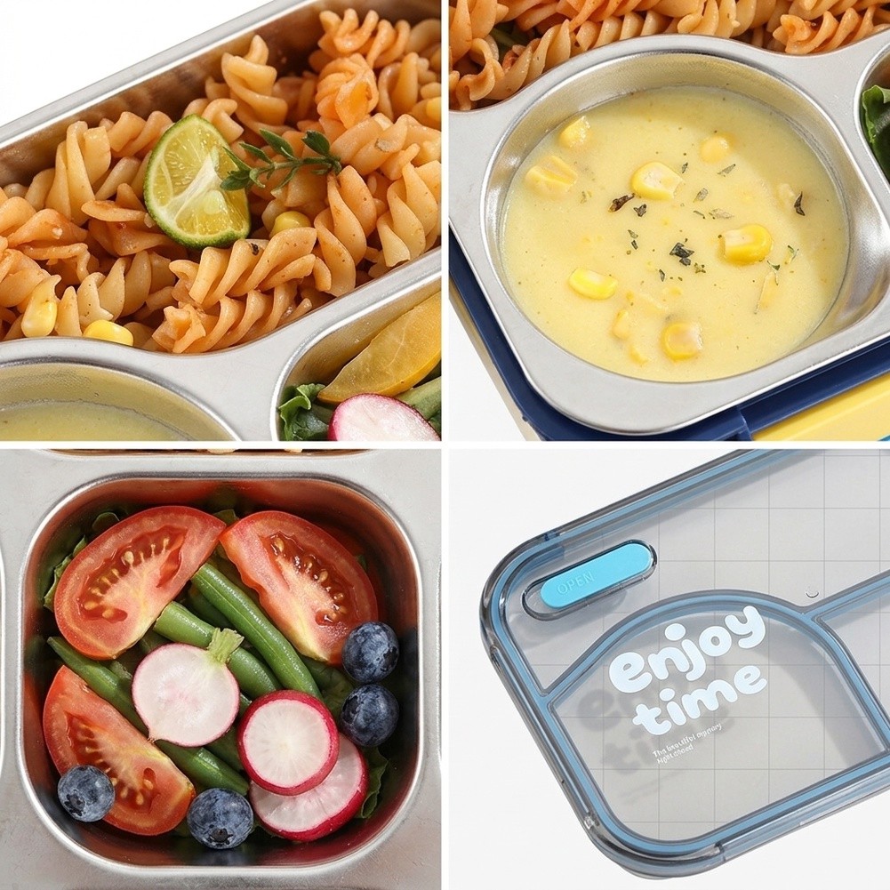 650ml 3 Bölmeli Sızdırmaz Pasl - Meal Prep Yellow incelemesi ve fiyatı