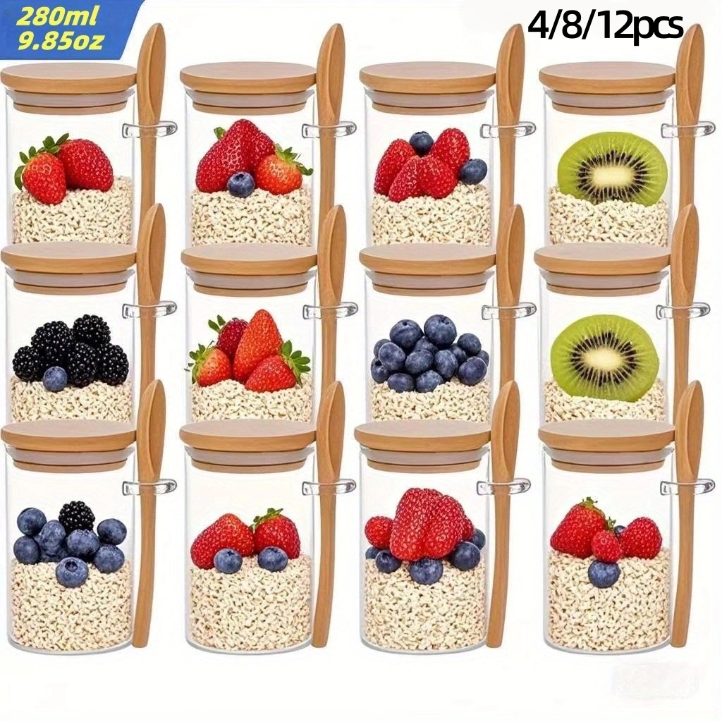 4/8/12 Adet, Kapaklı Yulaf Ezm - Meal Prep Oatmeal Jars incelemesi ve fiyatı