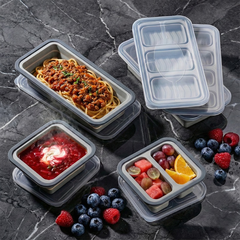 Kapaklı Silikon Dondurucu Teps - Meal Prep Oven Safe Containers incelemesi ve fiyatı