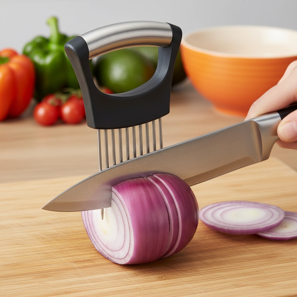 1 adet Paslanmaz Çelik Soğan D - Onion Holder Slicer incelemesi ve fiyatı