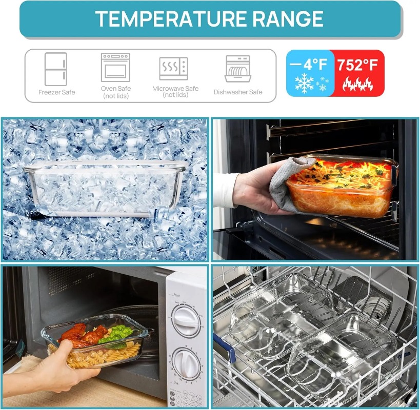18 Parçalı Cam Gıda Saklama Ka - Meal Prep Oven Safe Containers incelemesi ve fiyatı