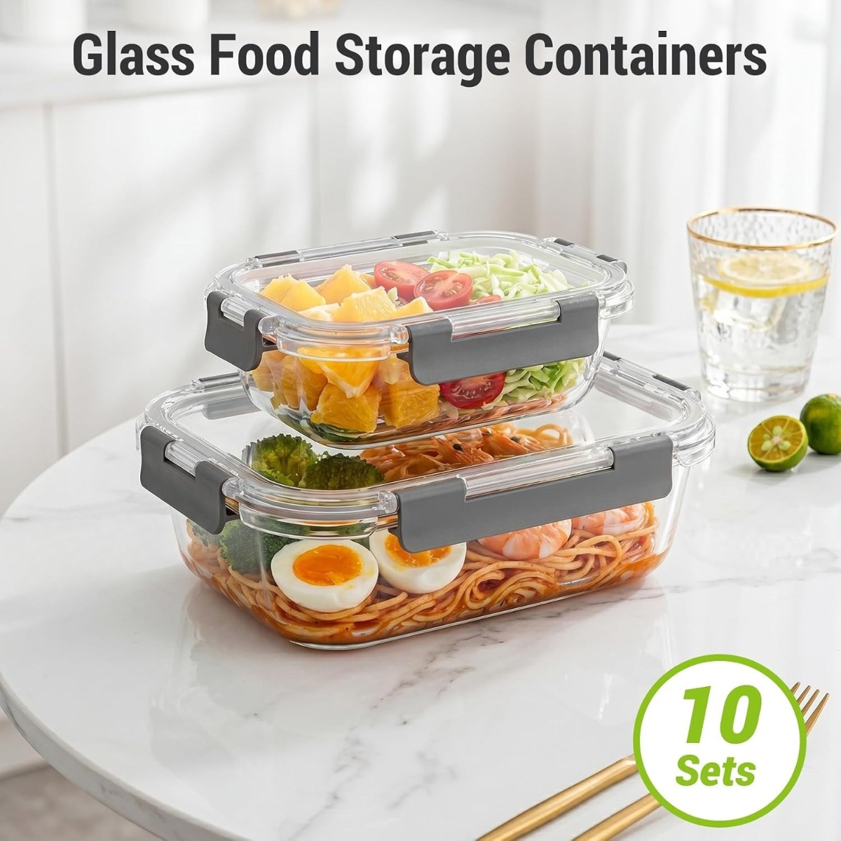 10 Set Cam Gıda Saklama Kabı,  - Meal Prep Oven Safe Containers incelemesi ve fiyatı